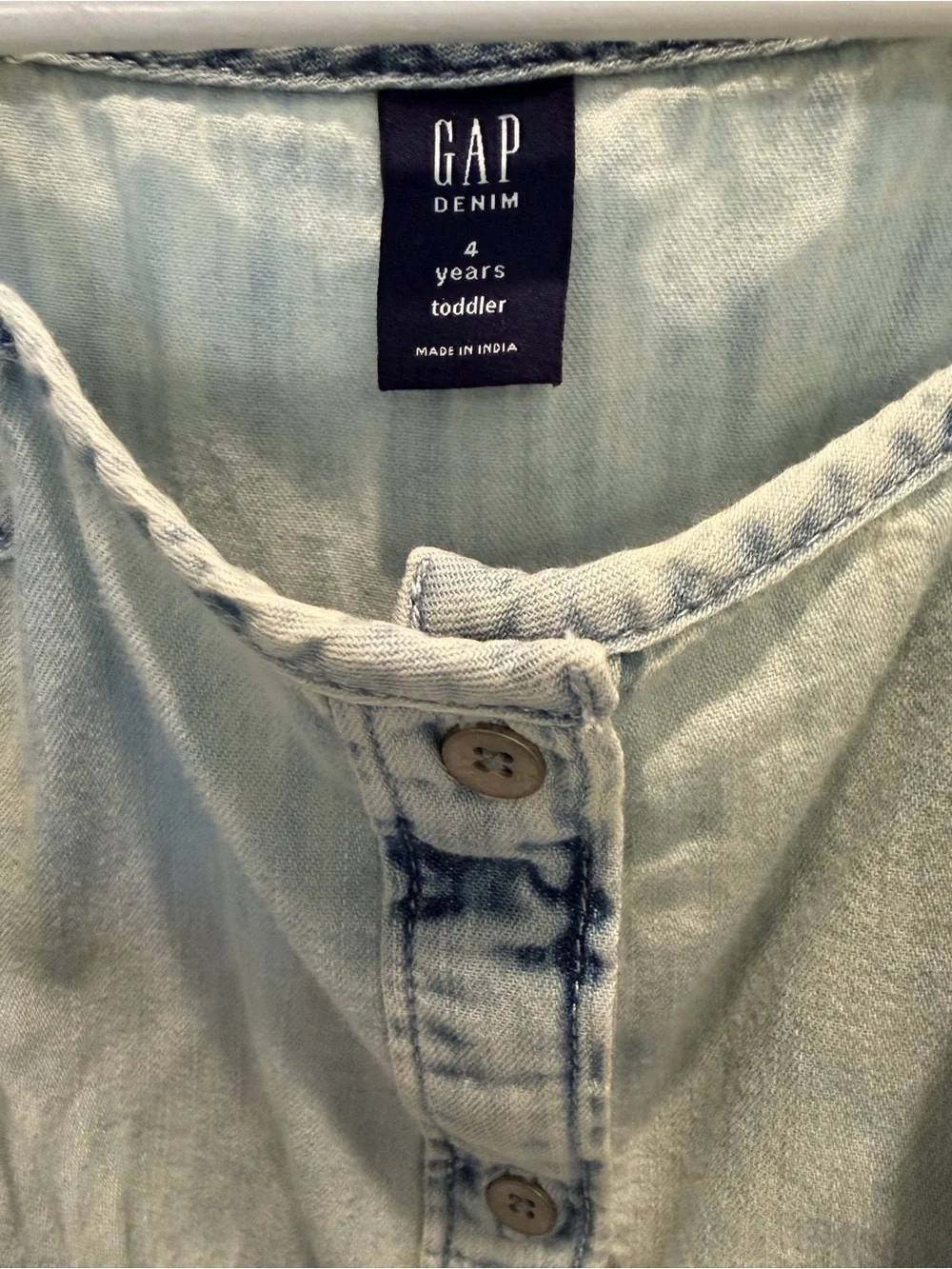GAP Denim Tiered Dress Toddler Size 4 Years Light Wash Sleeveless Sun Dress 4T
